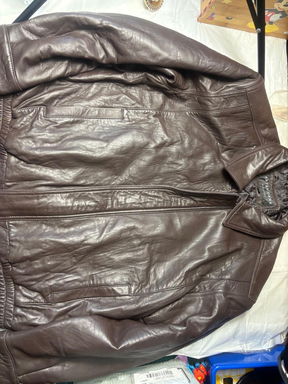 AFTER DARK Falcon Bay Leather Jacket Men’s XXL Black Brown Quilted Casual